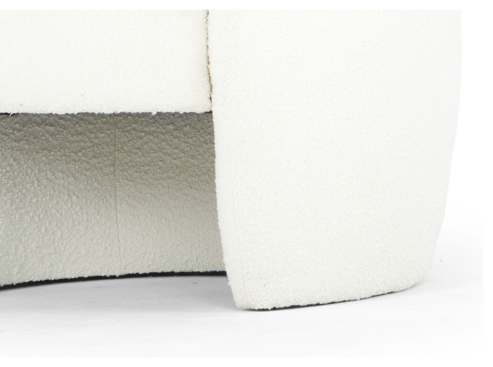 Metro Blythe Accent Chair, Boucle White Upholstery