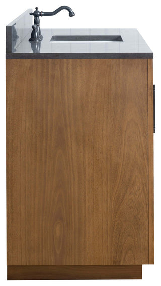Vanity Art Bathroom Vanity With Sink, Tan, 60" Single, Black Limestone Top