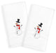 Embroidered Snowman Cotton Denzi Hand Towels, Set of 2, White