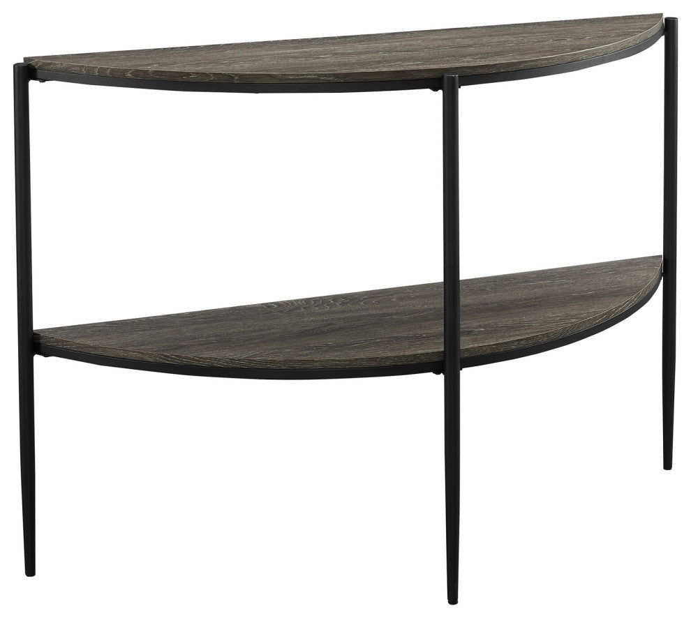 Ella 48" Half Round Tiered Entry Table - Cerused Ash