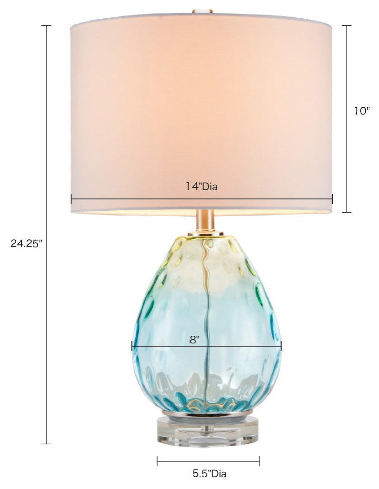 510 Design Borel Ombre Glass Table Lamp Blue, Light Blue