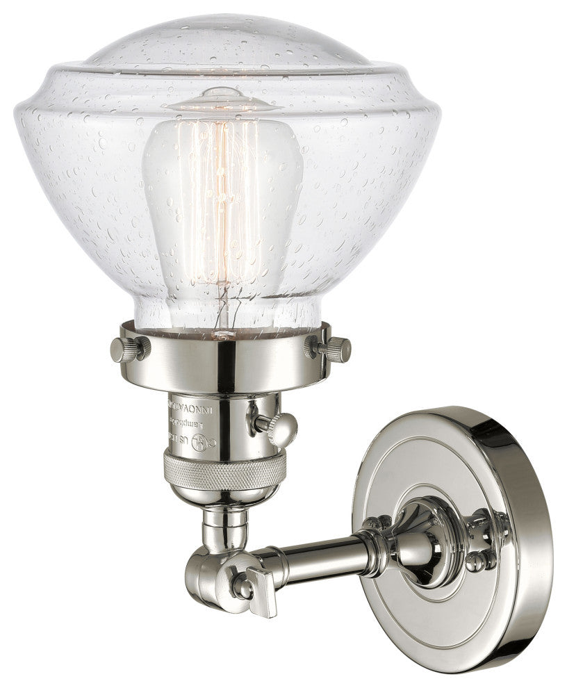 Olean 1-Light Sconce, Polished Nickel, Seedy