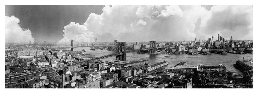 "Brooklyn Bridge, 1939" Digital Paper Print by Irving Underhill, 42"x16"