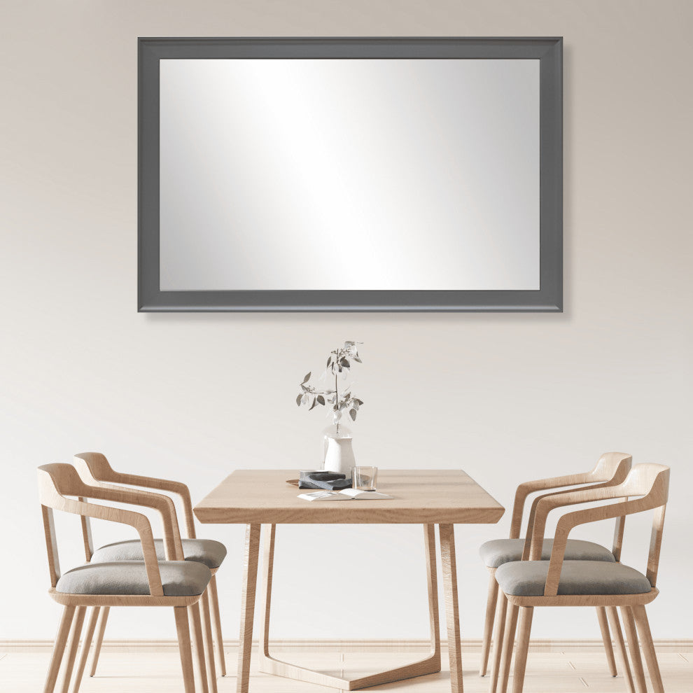 Morgan Framed Wall Mirror, Dark Grey, 36"x54"