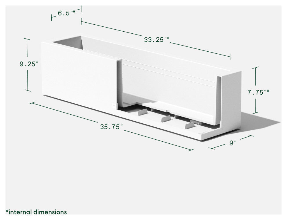 Veradek Block Series Trough 36" Planter, White