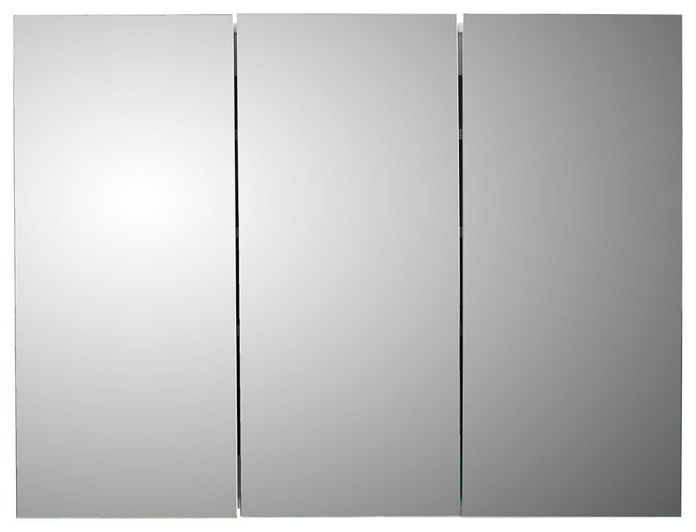 Tri-View Medicine Cabinet, 48"x36", Polished Edge, Surface Mounted