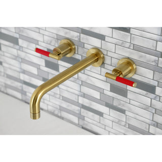 KS8027CKL Two-Handle Wall Mount Tub Faucet, Brushed Brass