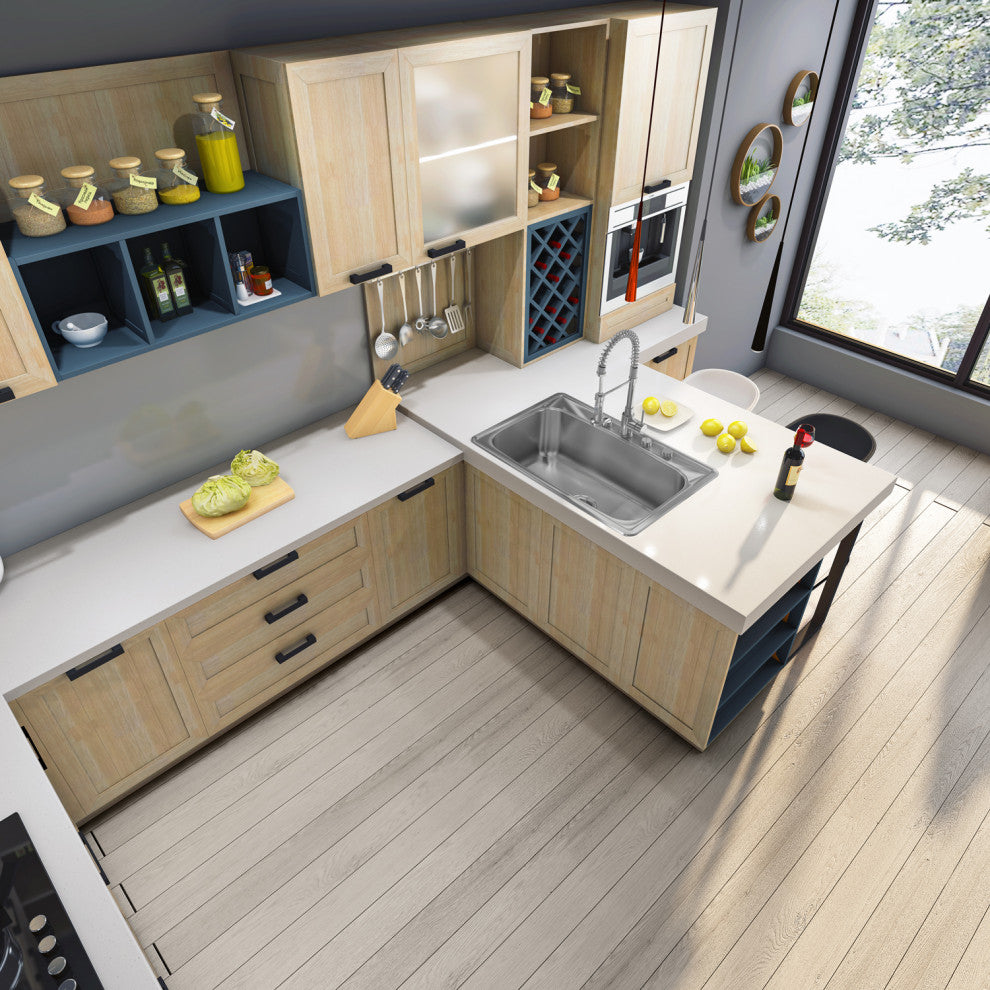 Sinber 33" Drop, Singel Bowl 304 Stainless Steel Kitchen Sink