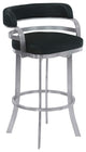 Elegant Bar Stool, Brushed Stainless Steel Frame and Curved Open Back, 26 Inch