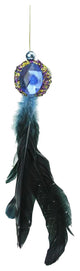 10" Regal Peacock Jewel Hanging Tassel Christmas Ornament, Blue