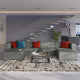 Sectional Sofa Set, Faux Vegan Leather, Gray, Modern, Lounge Hospitality