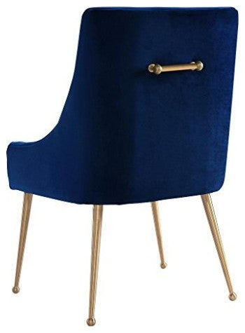 Beatrix Navy Velvet Side Chair - Navy