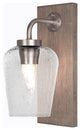 Oxbridge Wall Sconce, Graphite & Painted Distressed Metal, 5" Clear Bubble