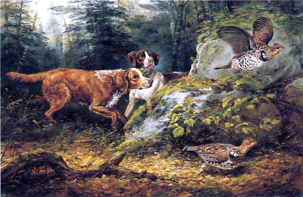 Arthur Fitzwilliam Tait Flushed: Ruffed Grouse Shooting Wall Decal