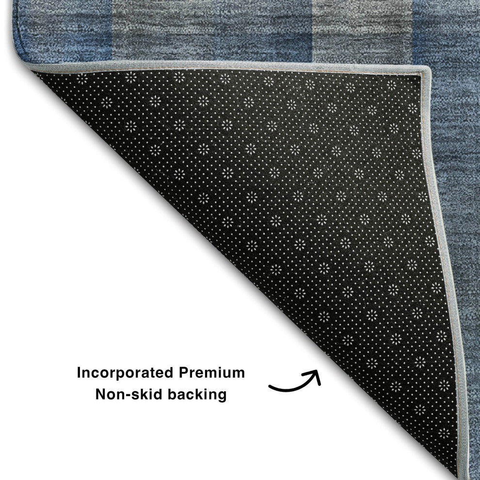 Premium Machine Washable Mayfield AMF548 Blue 3' x 5' Rug
