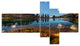 Calm Mountain Lake and Clear Sky, Landscape Canvas Art Print, 60"x32", 5 panels