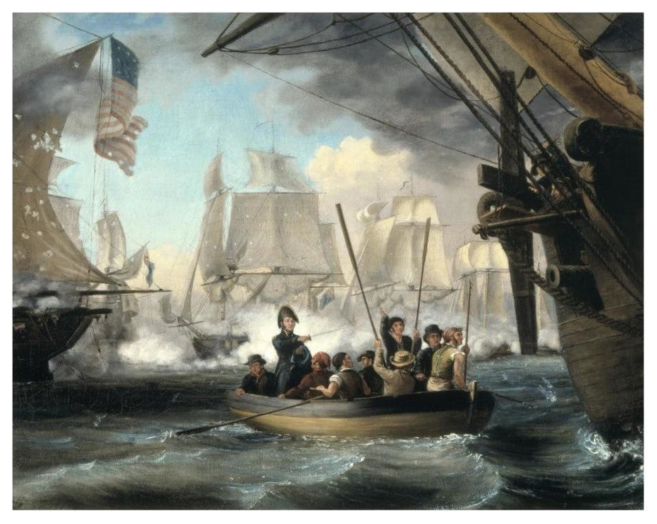 "Commodore Perry Leaving the Lawrence for the Niagara" Paper Art, 18"x15"
