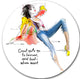 Yellow Blue Young Woman, Portrait Digital Art Disc Metal Wall Art, 23"