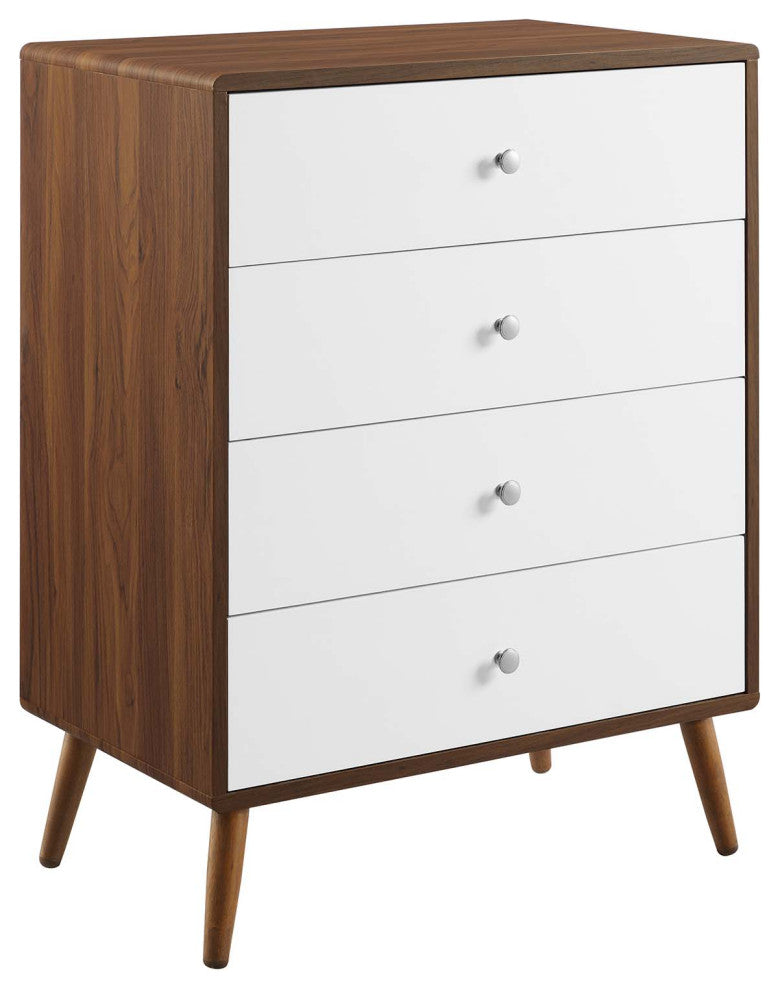 Transmit 4-Drawer Chest, Walnut White