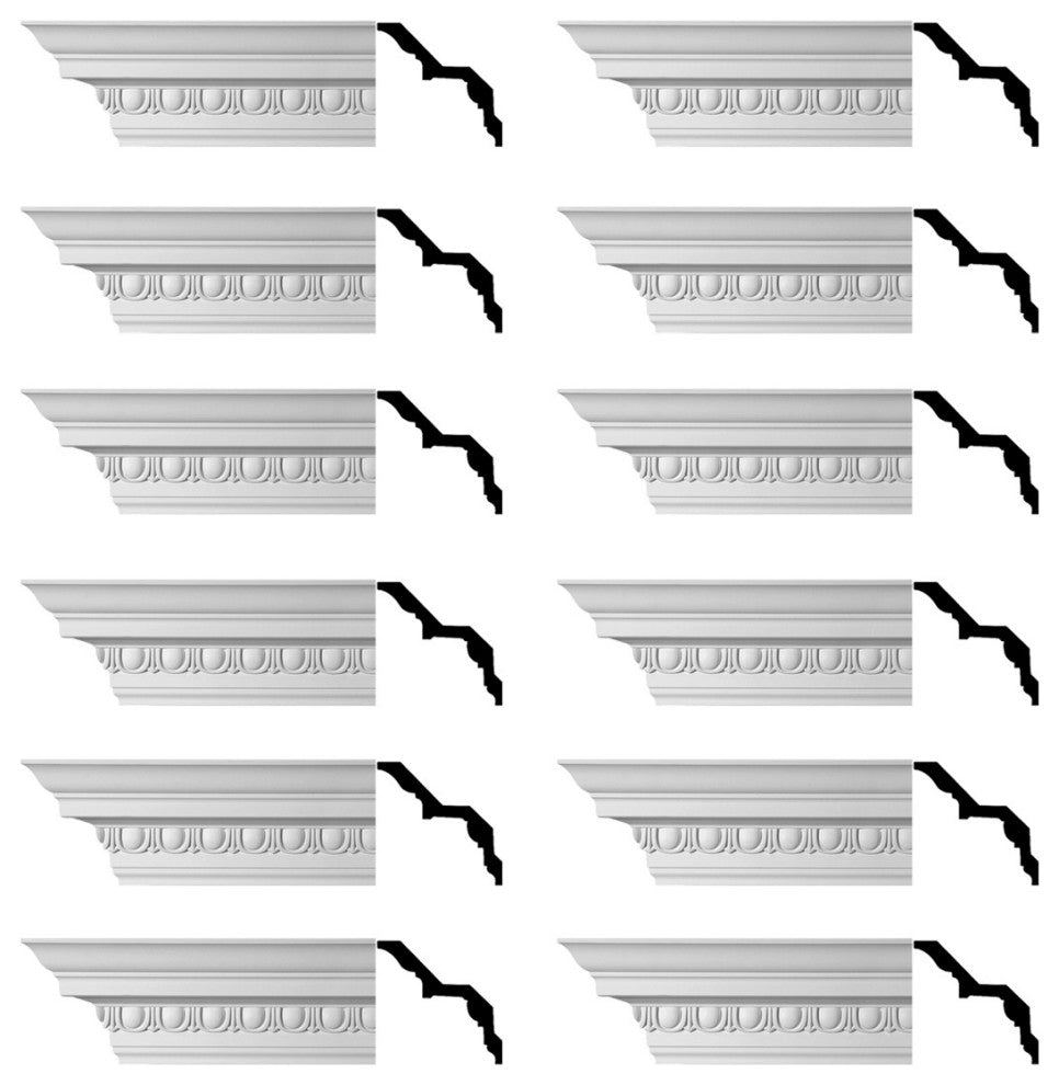Ornate Cornice White Urethane Saint Denis Design 12 Pieces Totaling 1128" Length