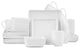 Stone Lain Amy Porcelain Plates and Bowls Sets, 24 Piece Dinnerware Set, White