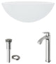 Giovanni 17"L x 17"W Glass Vessel Sink and Linus 12"H Faucet Set