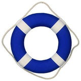 Blue Lifering with White Bands 15'', Life Saving Ring, Beach Home Accent, Na