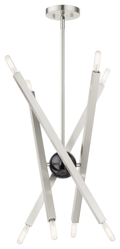 Brushed Nickel Modern, Urban, Sputnik, Dynamic, Timeless Chandelier