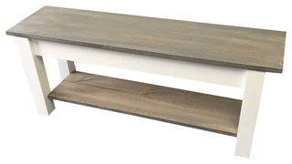 Cottage Bench With Shelf, 66"