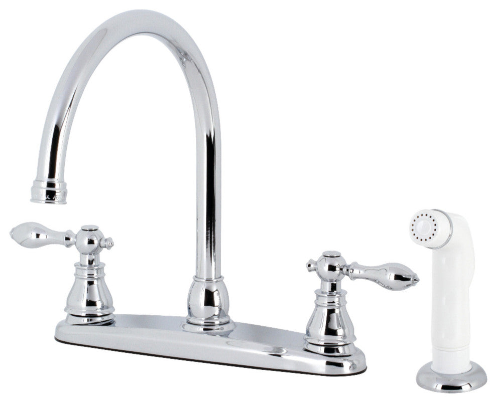 KB721ACL Centerset Kitchen Faucet With Side Sprayer, Polished Chrome
