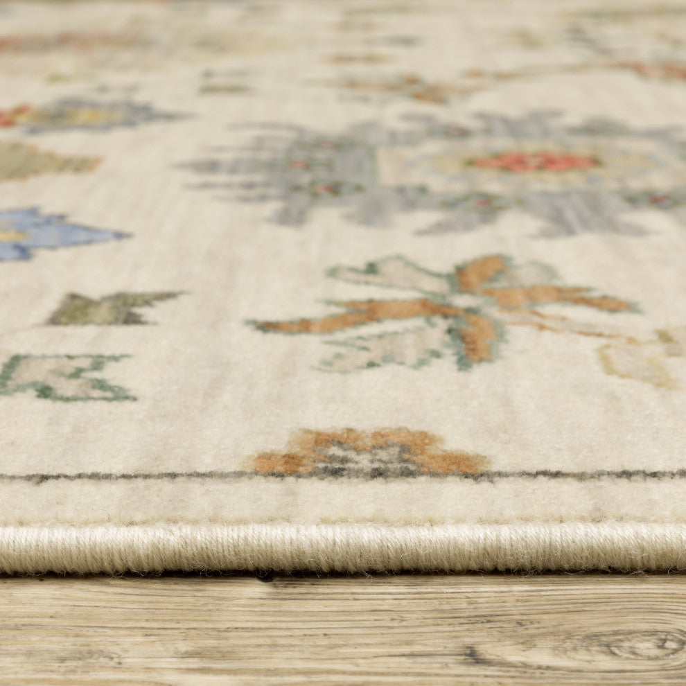 Leoness Floral Fun Indoor Area Rug, Ivory, 2' x 3'