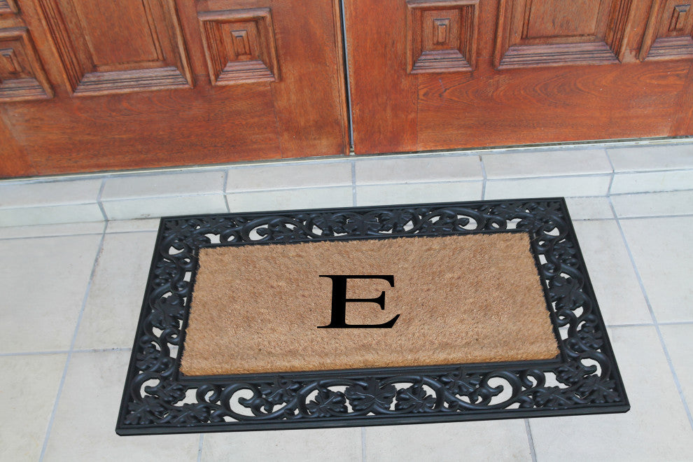 A1HC Rubber and Coir Dirt Trapper Heavy Weight Large Monogrammed Doormat 23"x38"