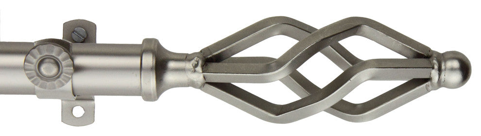 Vinci 13/16" Corner Window Curtain Rod, Satin Nickel, 28-48"