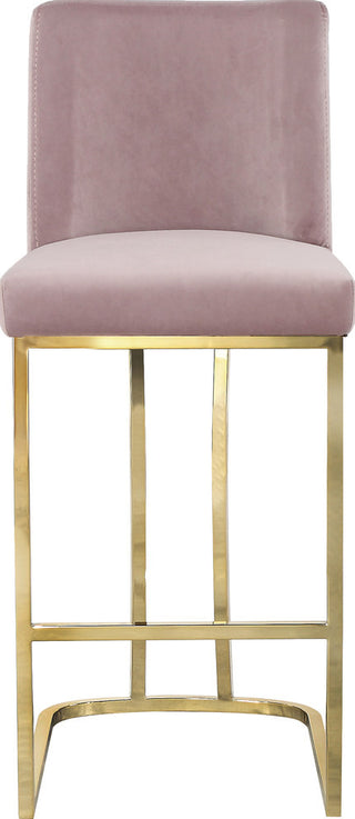 Heidi Upholstered Counter Stool, Pink, Gold, Velvet