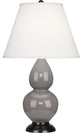 Small Double Gourd Accent Lamp, Smokey Taupe