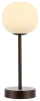 12.25" Modern Minimalist Iron Rechargeable Integrated LED Table Lamp, Black