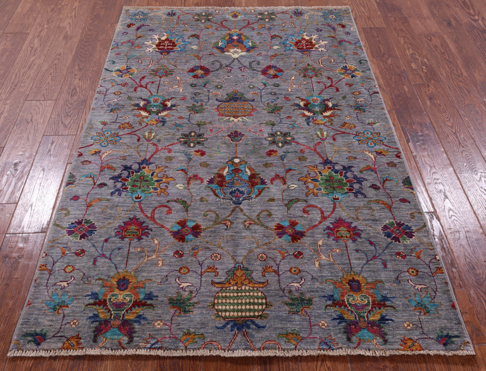 4' 0" X 6' 0" Persian Tabriz Hand Knotted Wool Rug - Q12501