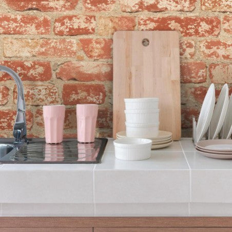 Stuccoed Red Brick Peel and Stick Wallpaper