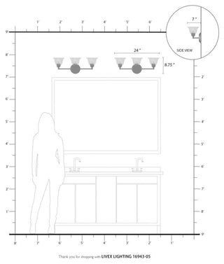 Moreland 3 Light Polished Chrome Vanity Sconce