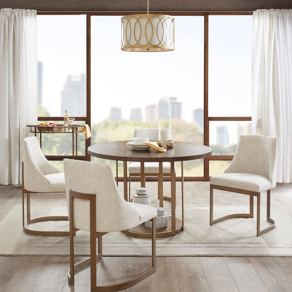 Madison Park Dining Chairs Transitional Modern Side Chairs, Set of 2, Cream, Dining Chair