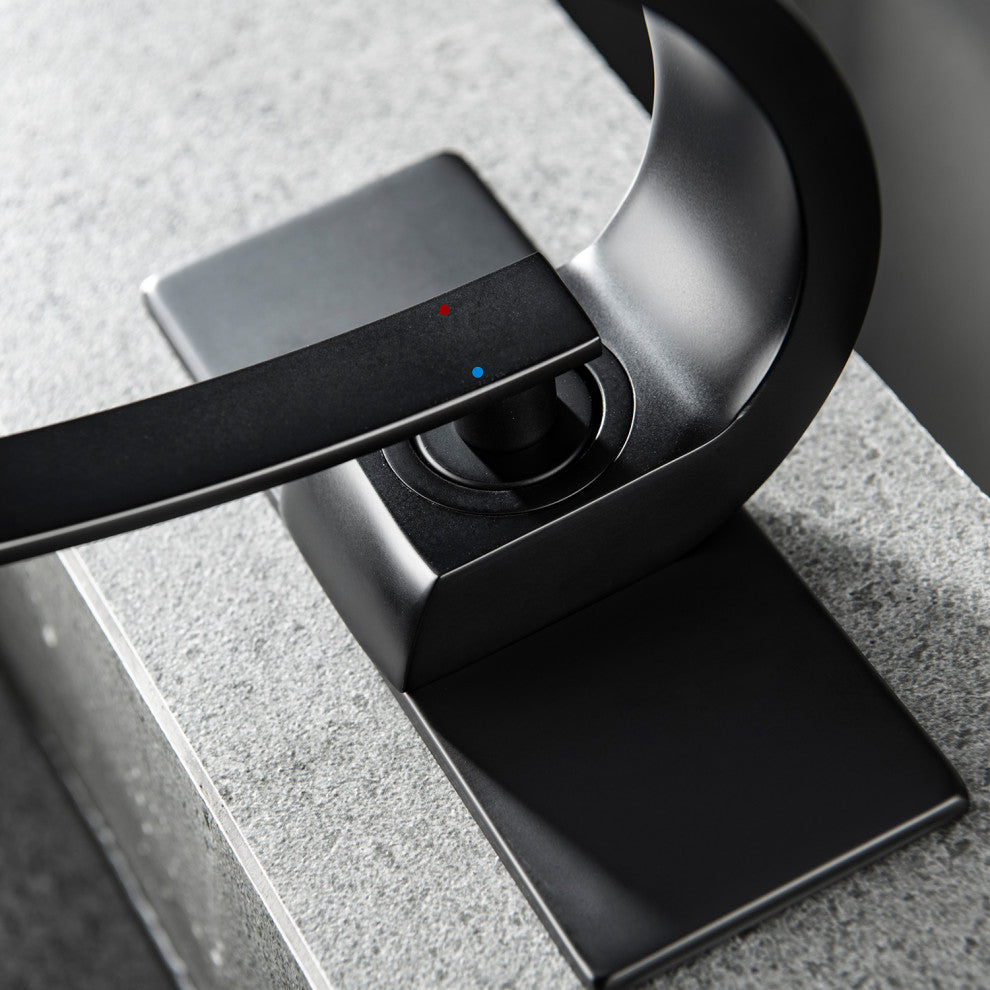 Single Hole Bathroom Sink Faucet With 6-inch Deck Plate, Matte Black