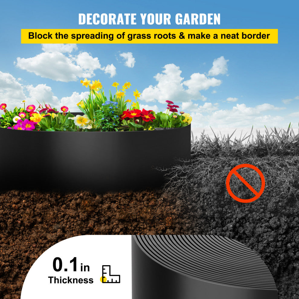Vevor Landscape Edging Recycled HDPE Coiled Terrace Board, 80ft