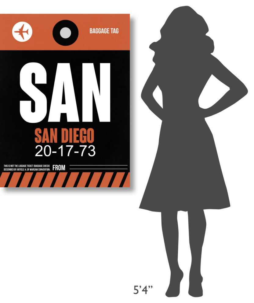 "SAN San Diego Luggage Tag 3" Fine Art Print