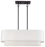 Manorwood 3-Light Bronze Medium Linear Chandelier with Hand Crafted Shades