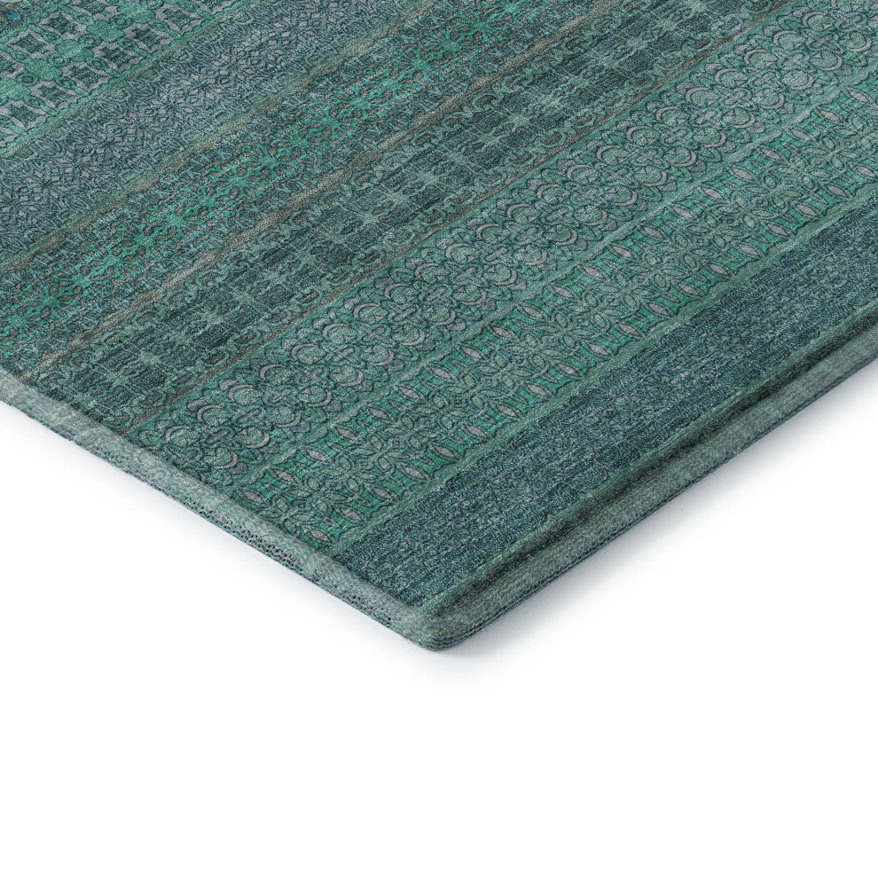 Premium Machine Washable Mayfield AMF527 Turquoise 8' x 10' Rug