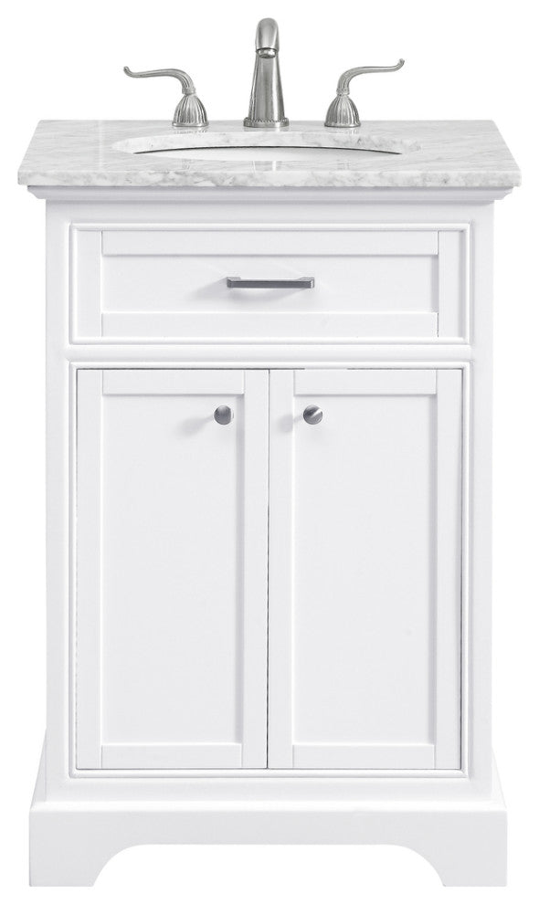 Amber Single Bathroom Vanity, Blue, White, 24"