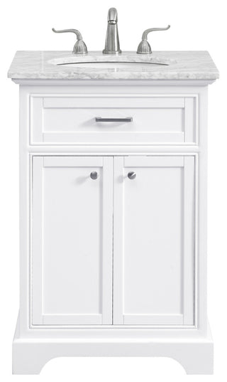 Amber Single Bathroom Vanity, Blue, White, 24"