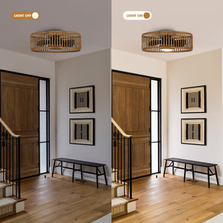 19.5 in Indoor Farmhouse Flush Mount LED Ceiling Fan With Remote Control