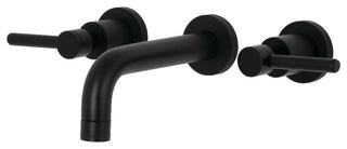 Kingston Brass 2-Handle Wall Mount Bathroom Faucet, Matte Black