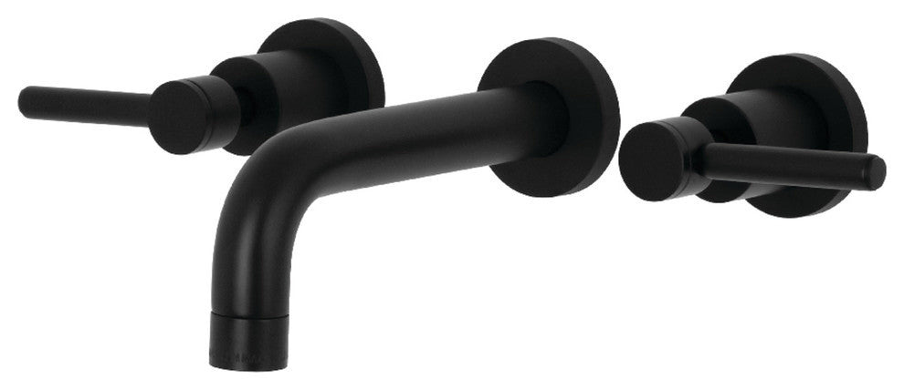 Kingston Brass 2-Handle Wall Mount Bathroom Faucet, Matte Black